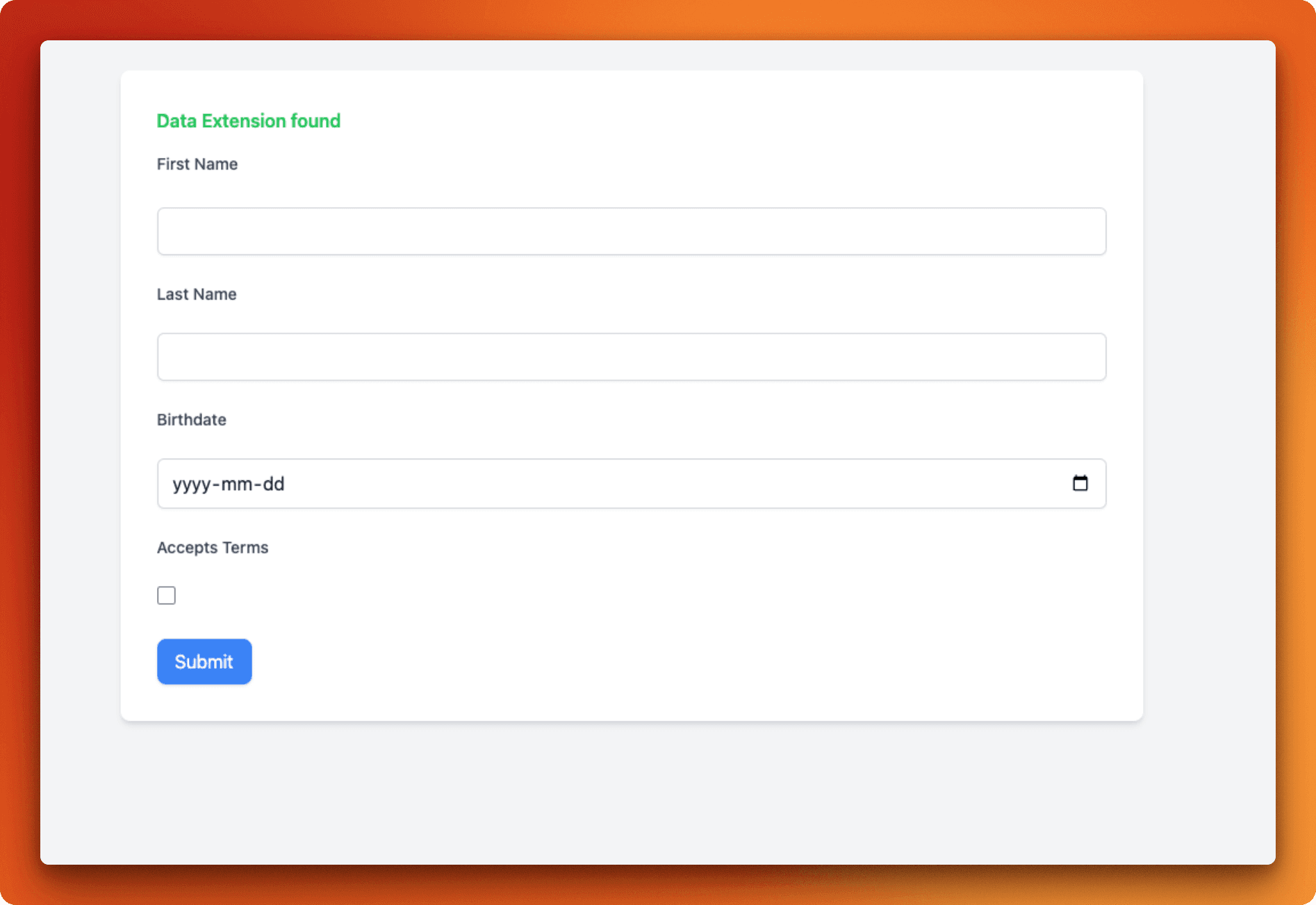 SSJS: Generate a Dynamic Form Based on a Data Extension